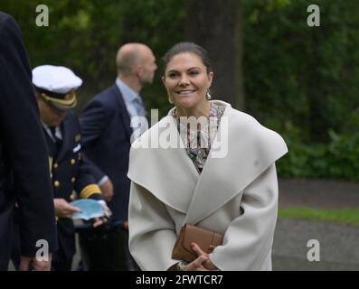 STOCKHOLM 20210524la princesse Victoria arrive à la réunion annuelle du Musée nordique et des amis de Skansen à la mine Skansen, Stockholm Suède le 24 mai 2021. Photo: Janerik Henriksson / TT / Kod 10010 Banque D'Images