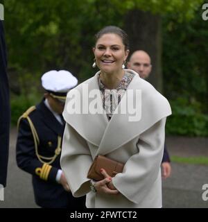 STOCKHOLM 20210524la princesse Victoria arrive à la réunion annuelle du Musée nordique et des amis de Skansen à la mine Skansen, Stockholm Suède le 24 mai 2021. Photo: Janerik Henriksson / TT / Kod 10010 Banque D'Images