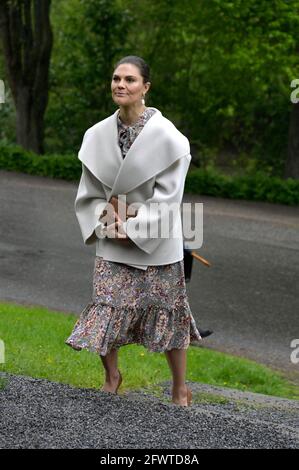 STOCKHOLM 20210524la princesse Victoria arrive à la réunion annuelle du Musée nordique et des amis de Skansen à la mine Skansen, Stockholm Suède le 24 mai 2021. Photo: Janerik Henriksson / TT / Kod 10010 Banque D'Images