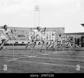 Journée olympique à Amsterdam. 80 mètres haies avec Fanny Blankers-Koen, 17 juin 1951, athlétisme, sports, Pays-Bas, Agence de presse du XXe siècle photo, nouvelles à retenir, documentaire, photographie historique 1945-1990, histoires visuelles, L'histoire humaine du XXe siècle, immortaliser des moments dans le temps Banque D'Images