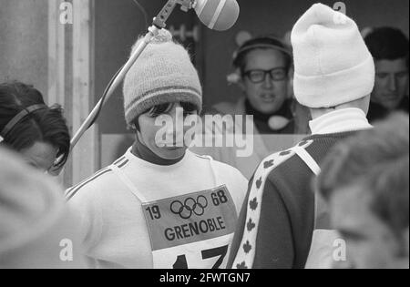 Jeux olympiques de Grenoble, slalom de ski pour femmes. Annie Famose (France, 2), 13 février 1968, ski, Sport, pays-Bas, Agence de presse du XXe siècle photo, nouvelles à retenir, documentaire, photographie historique 1945-1990, histoires visuelles, L'histoire humaine du XXe siècle, immortaliser des moments dans le temps Banque D'Images