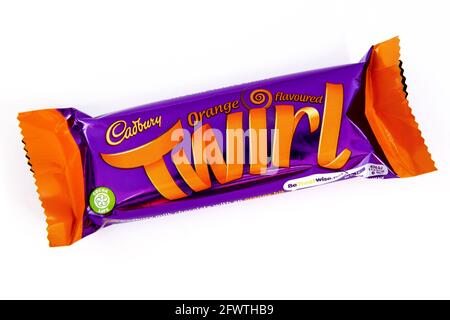 Bar à chocolat orange Cadbury Twirl Banque D'Images