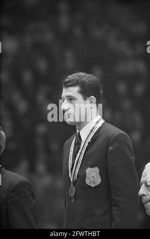 Jeux olympiques d'hiver à Grenoble. Kees Verkerk, médaillée d'or dans les 1500 mètres., 15 février 1968, patinage de vitesse, sport, Pays-Bas, Agence de presse du XXe siècle photo, nouvelles à retenir, documentaire, photographie historique 1945-1990, histoires visuelles, L'histoire humaine du XXe siècle, immortaliser des moments dans le temps Banque D'Images