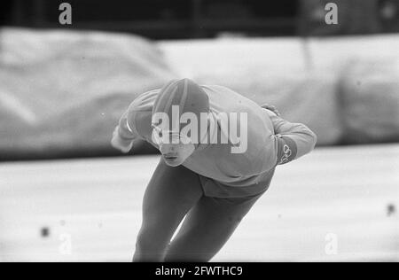 Jeux olympiques d'hiver à Grenoble. Kees Verkerk en action sur les 5000 mètres., 15 février 1968, patinage de vitesse, sport, Pays-Bas, Agence de presse du XXe siècle photo, nouvelles à retenir, documentaire, photographie historique 1945-1990, histoires visuelles, L'histoire humaine du XXe siècle, immortaliser des moments dans le temps Banque D'Images