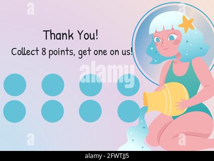 Composition de remerciement de 8 points obtenir 1 sur texte américain avec huit points pour les timbres de fidélité Banque D'Images