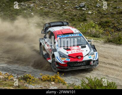 Cabeceiras, Portugal - 22 mai 2021 : 1 Sébastien OGIER (FRA), Julien Ingrassia (FRA), TOYOTA GAZOO RACING WRT, TOYOTA Yaris WRC, pendant WRC Portugal Banque D'Images