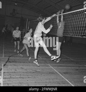 Commande NCRV, volley-ball (moment de jeu), 7 avril 1965, VOLLEYbal, Pays-Bas, Agence de presse du XXe siècle photo, nouvelles à retenir, documentaire, photographie historique 1945-1990, histoires visuelles, L'histoire humaine du XXe siècle, immortaliser des moments dans le temps Banque D'Images