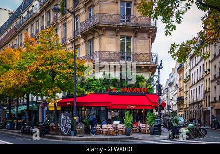Paris, France, FEV 2020, vue sur le restaurant la Favorite'a dans le 4ème arrondissement de la capitale Banque D'Images