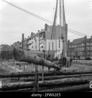 Affectations empilage de la première pile Minerva Square, 6 décembre 1955, pays-Bas, agence de presse du XXe siècle photo, nouvelles à retenir, documentaire, photographie historique 1945-1990, histoires visuelles, L'histoire humaine du XXe siècle, immortaliser des moments dans le temps Banque D'Images