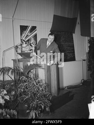 Ouverture de la fabrique de haricots BofA Ministre Van den Brink, 3 février 1950, ouvertures, pays-Bas, agence de presse du xxe siècle photo, nouvelles à retenir, documentaire, photographie historique 1945-1990, histoires visuelles, L'histoire humaine du XXe siècle, immortaliser des moments dans le temps Banque D'Images