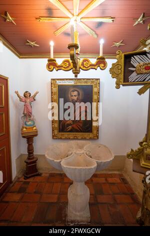 peinture de judas à l'église de Veracruz à Bogota, Colombie Banque D'Images