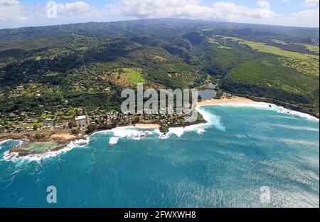 Rive nord et baie de Waimea, Oahu, Hawaï Banque D'Images