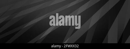 Arrière-plan abstrait noir et blanc, bandes de lignes diagonales obliques en rubans abstraits en couches grises, motif géométrique en abstrait moderne Banque D'Images