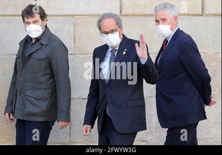 Barcelone, Espagne. 24 mai 2021. 24 mai 2021, Barcelone, Catalogne, Espagne: L'ancien Président Quim Torra arrive au Palau de la Generalitat pour assister à la proclamation de Pere Aragones comme nouveau Président de la Generalitat de Catalogne. Photo : presse JGS/cordon. Credit: CORMON PRESSE/Alamy Live News Banque D'Images