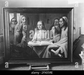 Peinture jeune Christ par Han van Meegeren, fait comme une démonstration, 1945, art, peintures, Seconde guerre mondiale, Forgeries, pays-Bas, Agence de presse du XXe siècle photo, news to remember, documentaire, photographie historique 1945-1990, histoires visuelles, L'histoire humaine du XXe siècle, immortaliser des moments dans le temps Banque D'Images