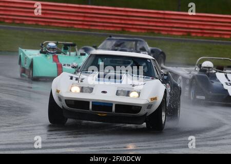 Neil Merry, Chevrolet Corvette, Thundersports, Historic Sports car Club, HSCC, International Trophy Meeting, circuit Silverstone Grand Prix, Northampt Banque D'Images