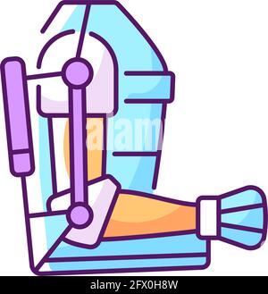 Icône de couleur RVB exosquelette Illustration de Vecteur