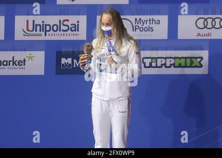 Anna Egorova de Russie 2ème place, Podium 400 M Freestyle lors des Championnats d'Europe LEN 2021, événement de natation le 23 mai 2021 à Duna Arena à Budapest, Hongrie - photo Laurent Lairys / DPPI Banque D'Images