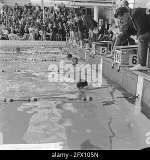 Emmen natation Championships, fin 200 mètres brasse moins de 16 ans, 8 août 1965, fin, championnats, Nageurs, pays-Bas, Agence de presse du XXe siècle photo, nouvelles à retenir, documentaire, photographie historique 1945-1990, histoires visuelles, L'histoire humaine du XXe siècle, immortaliser des moments dans le temps Banque D'Images