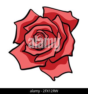 Logo rose, illustration de fleur vectorielle d'icône Illustration de Vecteur