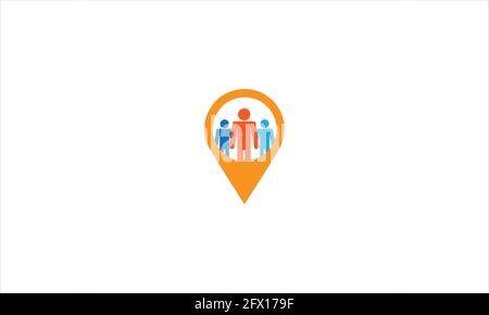 People PIN point logo Design Template ou emplacement du travail logo Design Element Vector Illustration Illustration de Vecteur