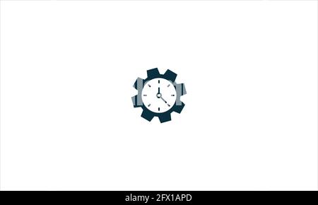 Icône de l'engrenage de l'horloge. Concept de gestion du temps. Engrenages, horloge, icônes. Illustration vectorielle Illustration de Vecteur