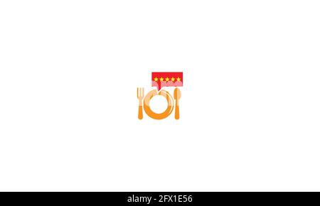 Restaurant place Eat Review Five Star Rate Rating Vector Abstract Illustration logo icône élément de modèle de conception Illustration de Vecteur