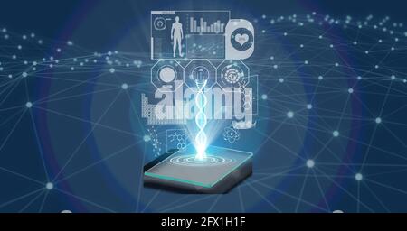 Composition d'un écran interactif avec traitement des données médicales Banque D'Images