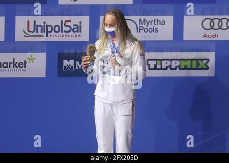 Anna Egorova de Russie 2ème place, Podium 400 M Freestyle lors des Championnats d'Europe LEN 2021, événement de natation le 23 mai 2021 à Duna Arena à Budapest, Hongrie - photo Laurent Lairys / DPPI / LiveMedia Banque D'Images