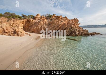 Spargi, Cala Soraya o Cala da Rena bianca, Arcipelago di la Maddalena, Sardegna Banque D'Images