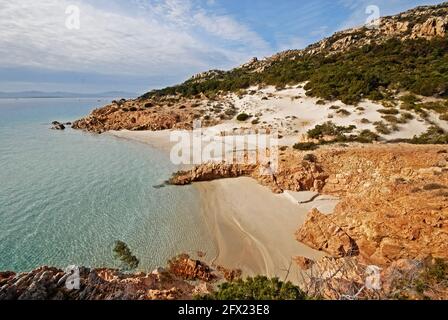 Spargi, Cala Soraya o Cala da Rena bianca, Arcipelago di la Maddalena, Sardegna Banque D'Images