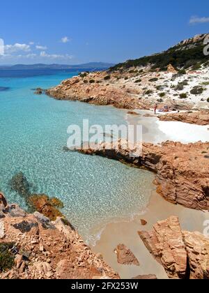 Spargi, Cala d'a Rena bianca o Cala Soraya, Arcipelago di la Maddalena, Sardegna Banque D'Images