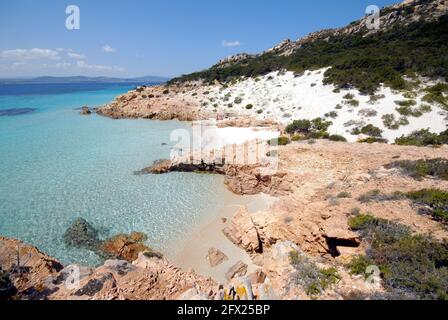 Spargi, Cala d'a Rena bianca o Cala Soraya, Arcipelago di la Maddalena, Sardegna Banque D'Images