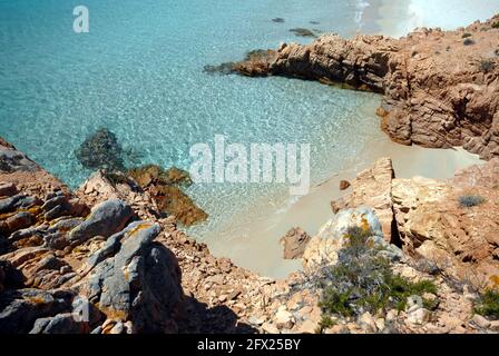 Spargi, Cala d'a Rena bianca o Cala Soraya, Arcipelago di la Maddalena, Sardegna Banque D'Images