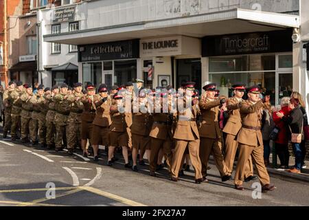 Jour du souvenir à Keynsham, Bristol, à l'occasion du 100 ans de la fin de la première guerre mondiale. Banque D'Images