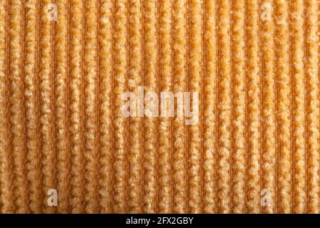 Matériau en velours côtelé brun, macro d'arrière-plan Banque D'Images