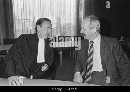 Masson témoigne de l'affaire de chantage ABP; M. Meyer (r) et son avocat m.. E. Kuhn, 1er novembre 1984, procès, chantage, Conseil, pays-Bas, Agence de presse du XXe siècle photo, nouvelles à retenir, documentaire, photographie historique 1945-1990, histoires visuelles, L'histoire humaine du XXe siècle, immortaliser des moments dans le temps Banque D'Images