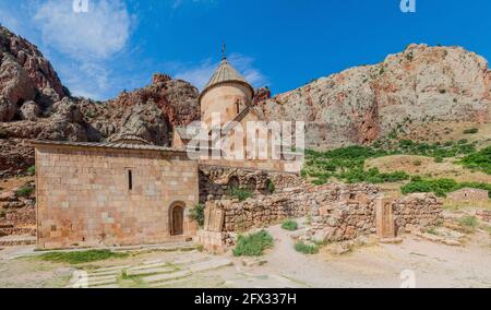 Vue sur le complexe du monastère de Noravank en Arménie Banque D'Images