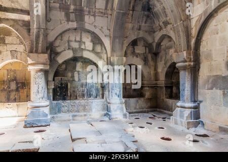 Intérieur du monastère de Haghpat dans le nord de l'Arménie Banque D'Images