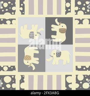 Cute animal éléphant personnage Illustration de Vecteur