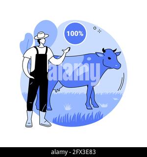 Illustration vectorielle abstraite de concept de bœuf nourri à l'herbe. Illustration de Vecteur