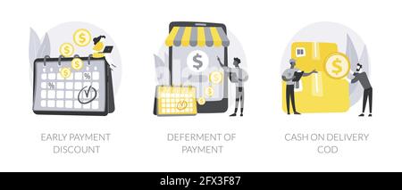 Illustrations vectorielles abstraites des conditions de paiement. Illustration de Vecteur