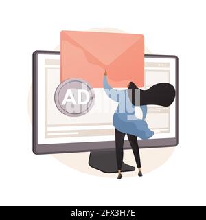 Illustration du vecteur de concept abstrait de la publicité Push. Illustration de Vecteur