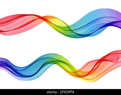 Vecteur abstrait lignes d'ondes fluides colorées isolées sur fond blanc. Élément de conception pour la technologie, la science, la musique ou le concept moderne. Illustration de Vecteur