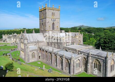 La cathédrale St.David, St.Davids, Pembrokeshire, Pays de Galles, Royaume-Uni Banque D'Images