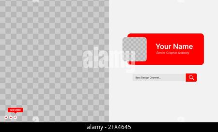 Modèle d'interface utilisateur horizontal blanc et rouge pour les médias sociaux. Placez votre logo et votre en-tête sous l'arrière-plan. Illustration vectorielle Illustration de Vecteur