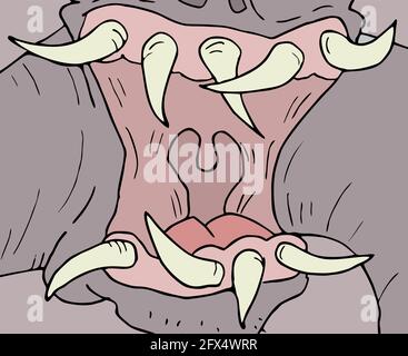 design créatif du visage de monstre Illustration de Vecteur