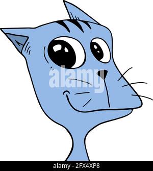 Chat drôle de visage Illustration de Vecteur