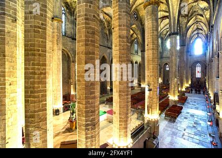 Barcelone. Catalogne. Espagne. L'église de Santa Maria del Mar (Sainte Marie de la mer) Banque D'Images
