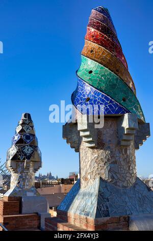 Barcelone. Catalogne. Espagne. Palau Guell par Gaudi Banque D'Images